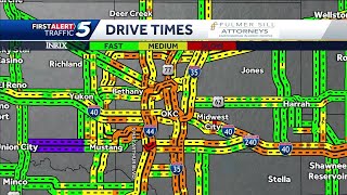 Northbound lanes of I-35 blocked near Main Street in Norman Northbound lanes of I-35 blocked near Main Street in Norman