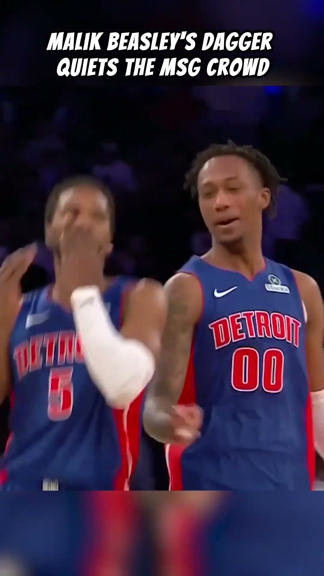 Malik Beasley hits his celly after the dagger ?