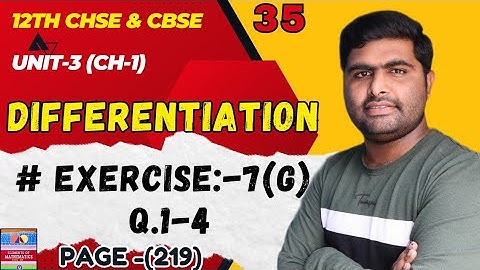 Oefening 7g Vraag 1-4 || Elementen van wiskunde klas 12 wiskunde oplossing ||