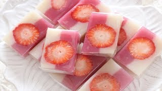 [ENG]딸기양갱만들기 How to make Strawberry Sweet Jelly