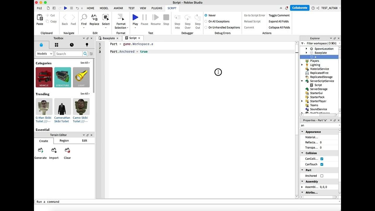 HOW TO ANCHOR A PART 2023 ROBLOX STUDIO LUA SCRIPTING TUTORIAL [WORKING ...