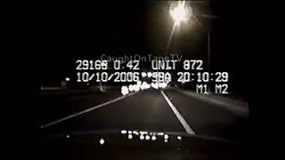 Police officer loses control and hits concrete barrier (2006)