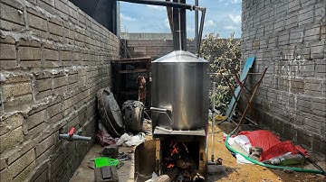 Nồi Hơi Sục Nấu Đậu bằng Củi nhanh như điện không khê không cháy sữa