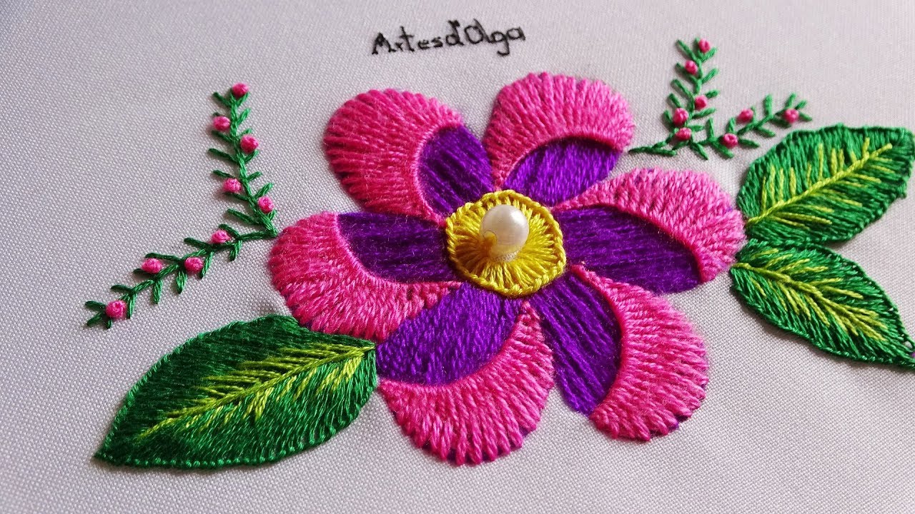 Acera como el desayuno calor Hand Embroidery: Fantasy Flower Stitch for Beginners - YouTube