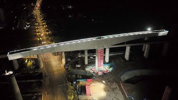 Bridge sections of major rail project rotated into designated position
