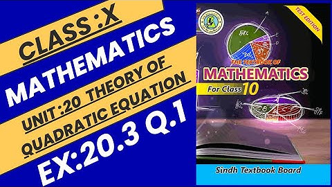 Ex 20.3 unit 20 Question 1 Complete Class 10 Sindh board | Ex 20.3 Q 1 Unit 20  | Karachi Board |