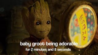 Baby Groot being adorable for 2 minutes and 8 seconds