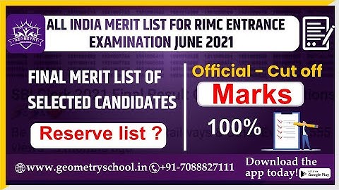 RIMC CUT OFF JUNE 2021 | RIMC EXAM RESULT JUNE 2021 | RIMC FINAL MERIT LIST OF SELECTED CANDIDATES