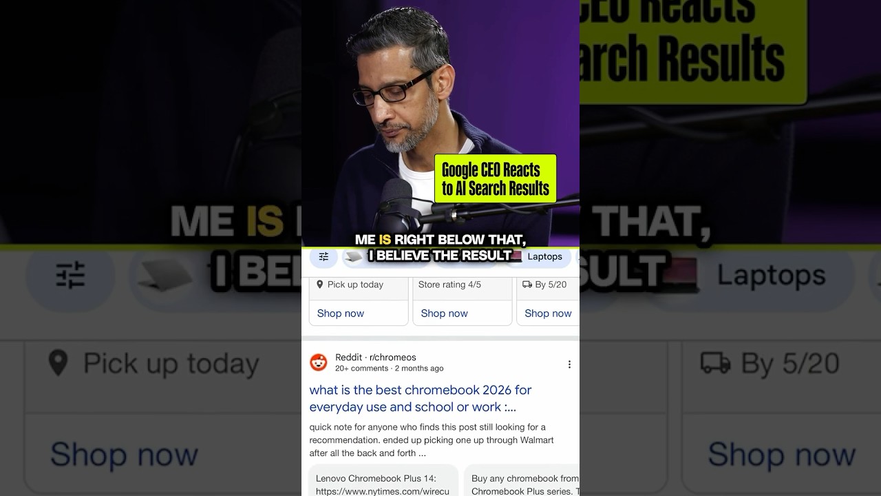 Google CEO reacts to AI search results