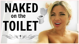 vlogging naked on the toilet