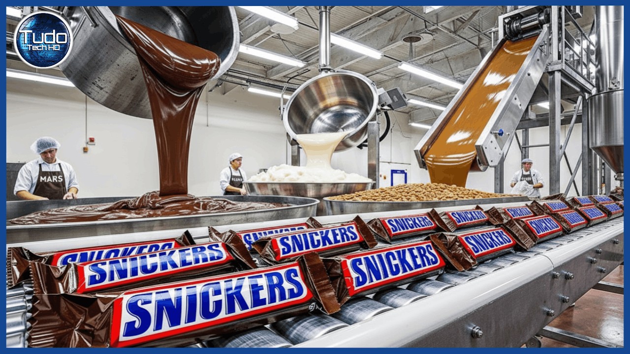 Como as Barras de Chocolate SNICKERS são feitas – Processo Industrial Completo de Fabricação