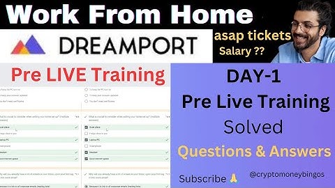 Dreamport Pre LIVE Training | Knowledge Test 1 & Practice listening | solved questions and answers