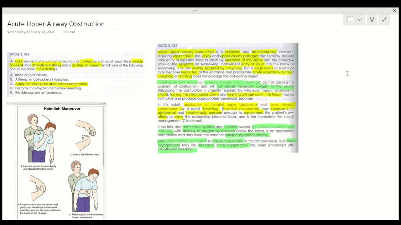 Amc handbook of mcq acute upper airway obstruction youtube