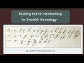 Reading Gothic Handwriting for Swedish Genealogy