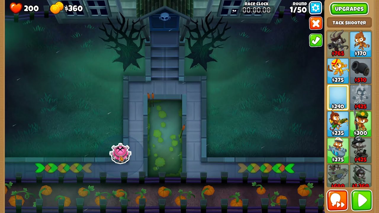 setup for fast gwen (btd6 patience race)