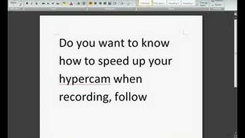 speed up hypercam 2 while recording!!!