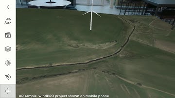 AR sample. windPRO project shown on mobile phone