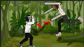 jeff the killer Vs chainsaw man(10like for link two character)