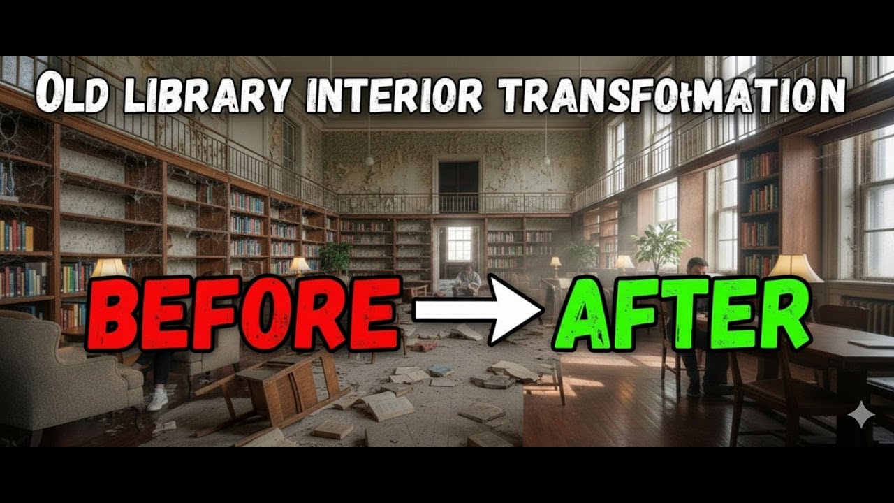 Library Cinematic Transformation - Abandoned to Restored Train Station.