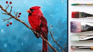 Easy Acrylic Painting for Beginners: How to Paint a Red Cardinal