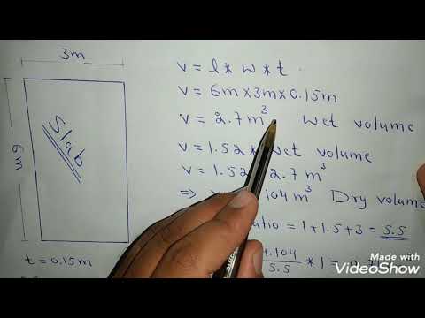 د سلب له پاره د موادو براورد. Material estimation for slab.