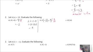 2a.4: Intro to Function Notation and Evaluating using Symbolic Function Notation Now You Try