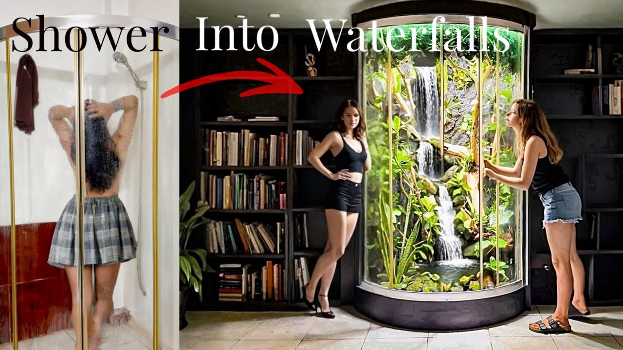 I Turned Old Shower Enclosure Into Waterfalls Paludarium /Library.