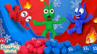 Pea Pea joins Hot and Cold Slide Competition - Video for kids