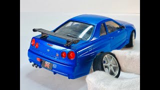 Building a Nissan GTR R34 Tamiya Car Full Build Step by Step 1/24   Die cast