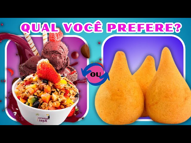 🔄 O QUE VOCÊ PREFERE? 🧁DOCE VS SALGADO 🍔, JOGO DAS ESCOLHAS