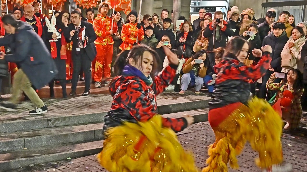 Lion Dancers perform Chinese martial arts Edinburgh Chinese New Year