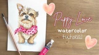 Puppy Love Valentine's Day Watercolor Tutorial