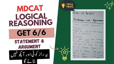 Statement & Argument | MDCAT Logical Reasoning | Tips and Tricks