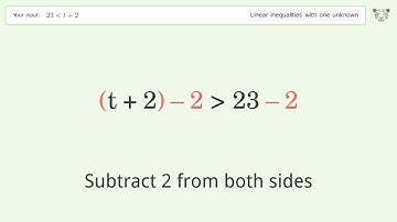 Solving Linear Inequalities: 23 is Smaller Than t+2