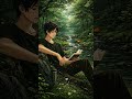 Forest Stream Reading Vibes 📖🌊 #anime #nature #forest #aesthetic #relaxing