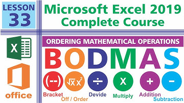 BODMAS Rules in Excel | MS Excel Complete Course | Microsoft Excel 2019 - Class 33 | Urdu / Hindi