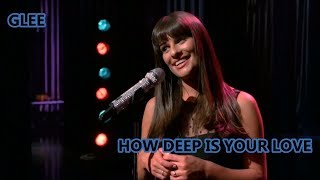 Video thumbnail of "Glee-How Deep Is Your Love (Lyrics/Letra)"