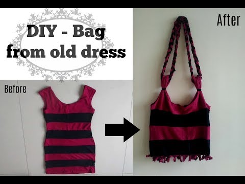 Fai da te - Borsa da vecchio vestito | vecchi panni Riciclare | Facile step-by-step tutorial