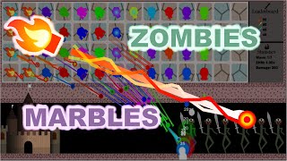 The Ultimate Defense - Marbles VS Zombies Battle in Algodoo