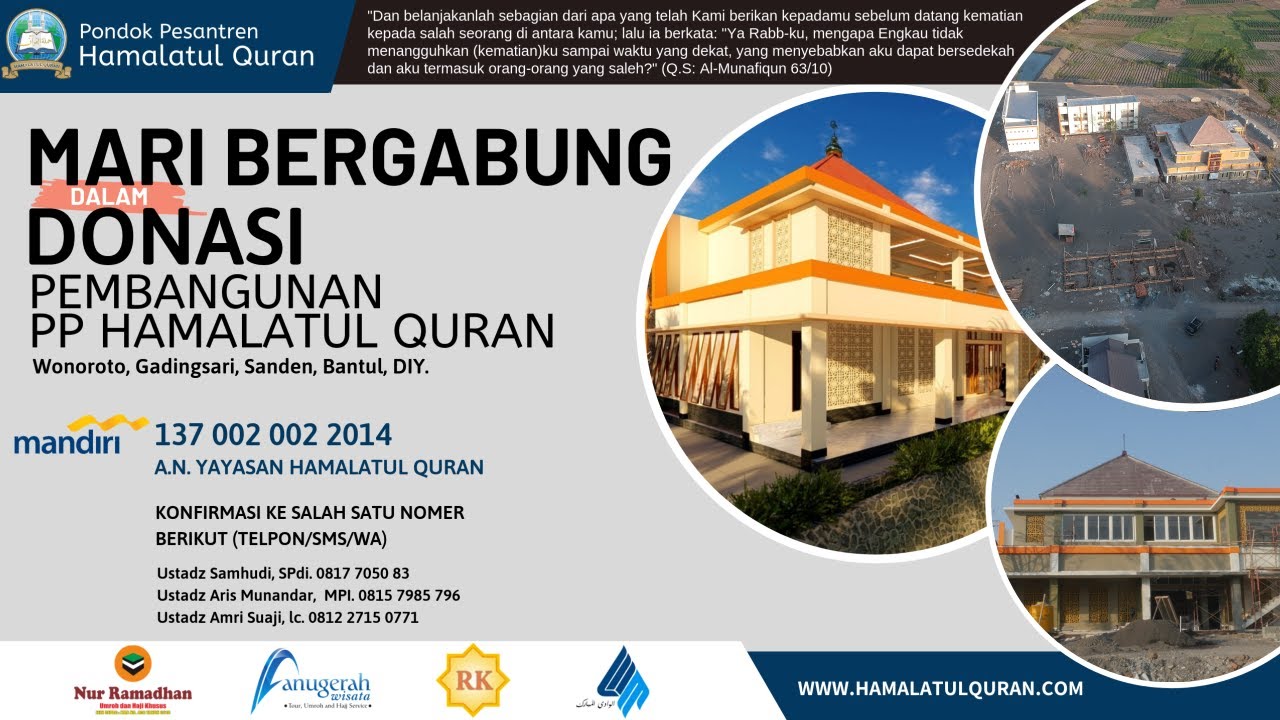 DONASI PEMBANGUNAN PONPES HAMALATUL QURAN, YOGYAKARTA# BAGIAN 3