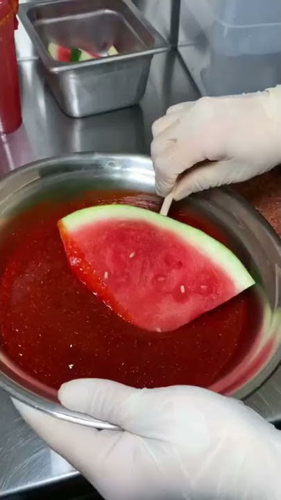 The most viral & drooling sandia watermelon dipping Chamoy sauce and Tajin