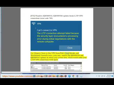 Windows KB5009543 & KB5009566 updates break L2TP VPN connections (error code 789)