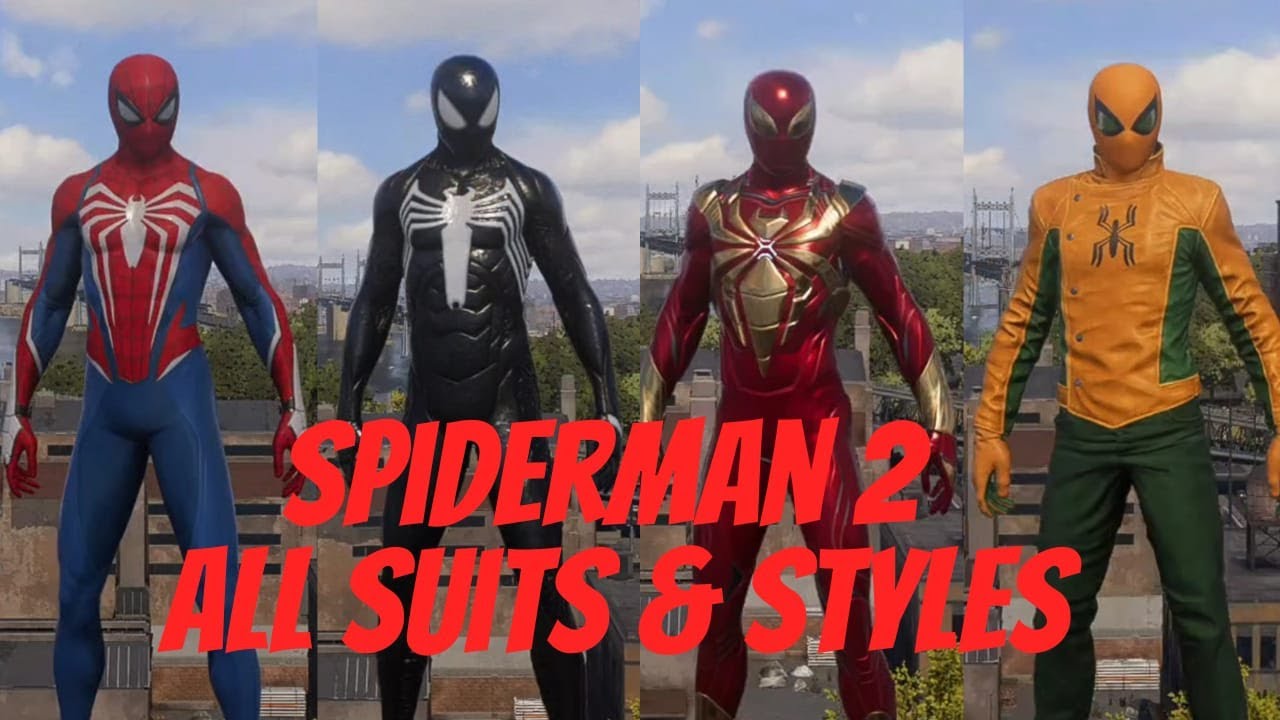 Spiderman 2 All Suits & Styles. 100% Suit Collection. Peter Parker.