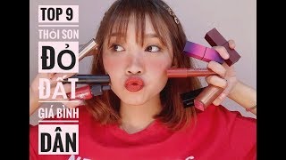 Swatch Review Top 9 Thỏi Son Đỏ Đất Giá Bình Dân