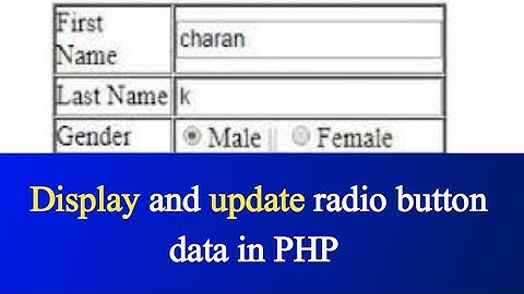 Display and update radio button in PHP | PHP tutorial #26