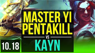 MASTER YI vs KAYN (JUNGLE) | Pentakill, Rank 8 Master Yi, 1000+ games | BR Grandmaster | v10.18