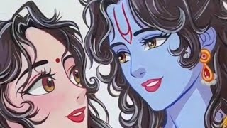 Radha Krishna live painting tutorial ✨️
