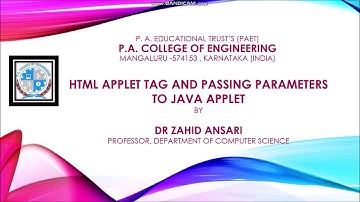 Java Applet Part-6 HTML Applet Tag and Passing Parameters to an Applet