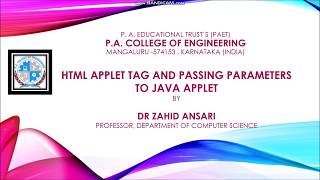 Java Applet Part-6 HTML Applet Tag and Passing Parameters to an Applet