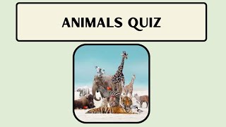 ANIMALS TRIVIA QUIZ - Test you knowledge of all things animal!